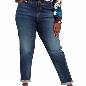 Lane Bryant | Dark-Wash Flex Magic Waistband 12 1/4” Low-Rise Boyfriend Jeans